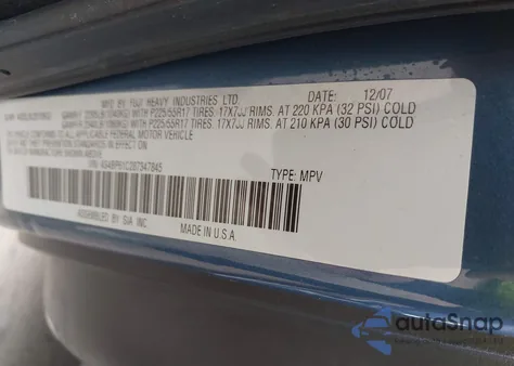 2008 Subaru Outback 2.5I/2.5I L.l. Bean Edition z USA, uszkodzony, nr VIN 4S4BP61C287347845